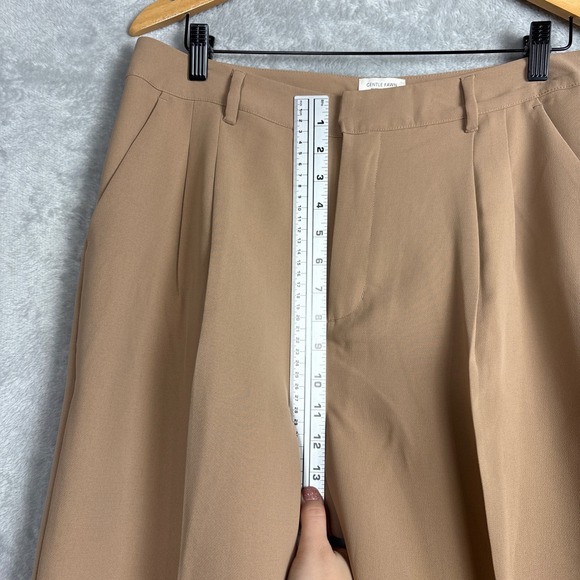 Gentle Fawn Wide Leg Pleated Pants Camel Size 12 Professional Office Coastal - Picture 5 of 8